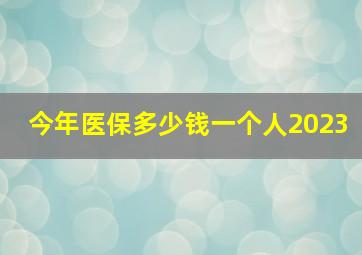 今年医保多少钱一个人2023