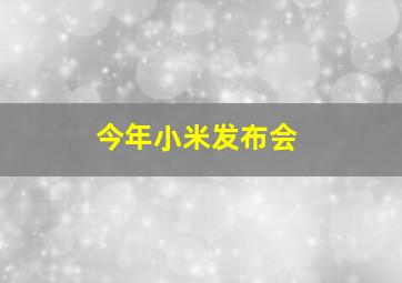 今年小米发布会