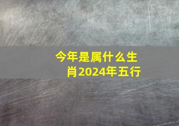 今年是属什么生肖2024年五行