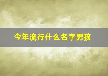 今年流行什么名字男孩