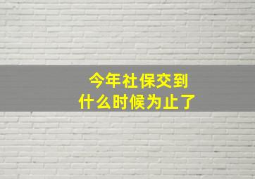 今年社保交到什么时候为止了