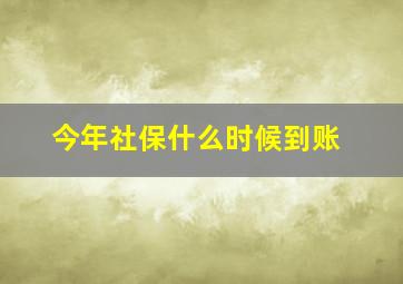 今年社保什么时候到账