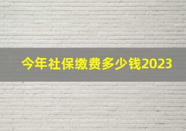 今年社保缴费多少钱2023