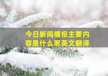 今日新闻播报主要内容是什么呢英文翻译