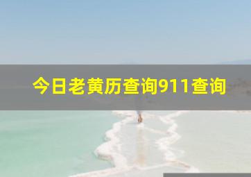 今日老黄历查询911查询