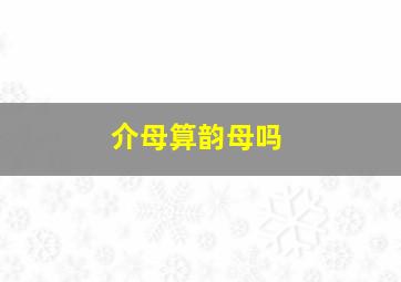 介母算韵母吗