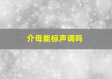 介母能标声调吗