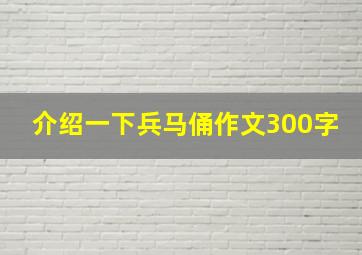 介绍一下兵马俑作文300字