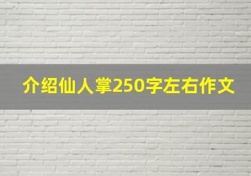 介绍仙人掌250字左右作文