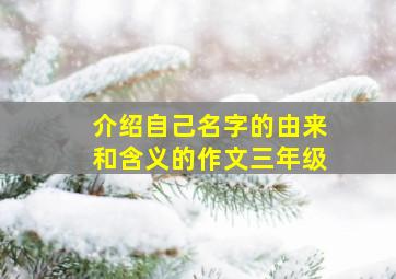 介绍自己名字的由来和含义的作文三年级