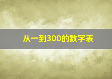 从一到300的数字表