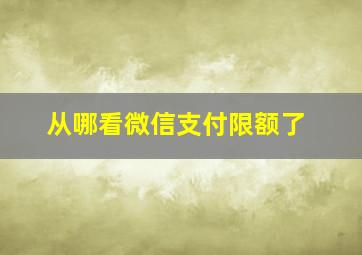 从哪看微信支付限额了