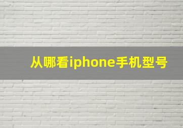 从哪看iphone手机型号