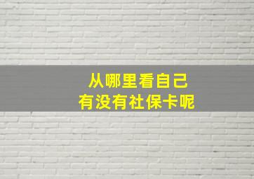 从哪里看自己有没有社保卡呢