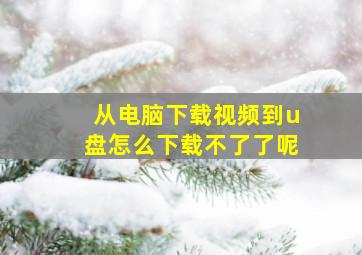 从电脑下载视频到u盘怎么下载不了了呢