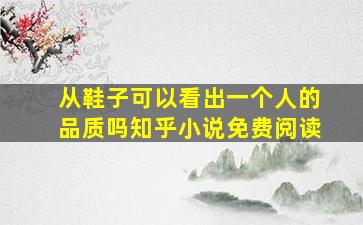 从鞋子可以看出一个人的品质吗知乎小说免费阅读