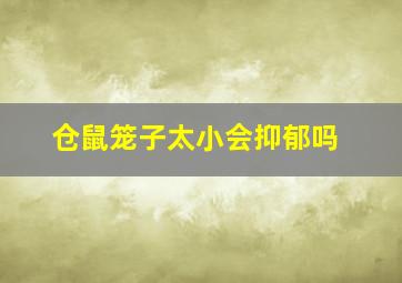 仓鼠笼子太小会抑郁吗