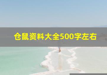 仓鼠资料大全500字左右