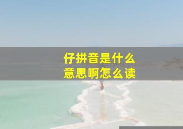 仔拼音是什么意思啊怎么读