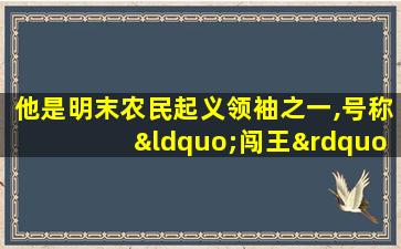 他是明末农民起义领袖之一,号称“闯王”,请问他是谁?