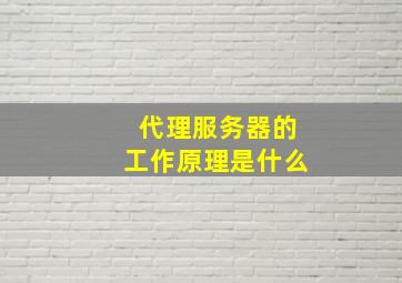 代理服务器的工作原理是什么