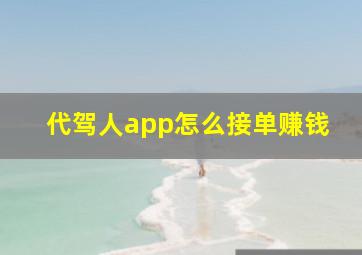 代驾人app怎么接单赚钱