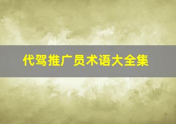 代驾推广员术语大全集