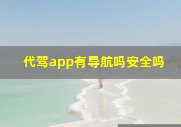 代驾app有导航吗安全吗