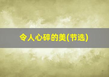 令人心碎的美(节选)