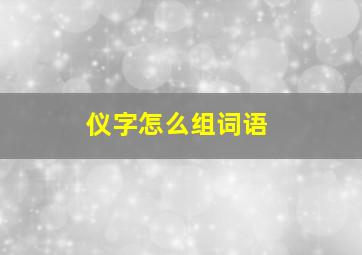 仪字怎么组词语