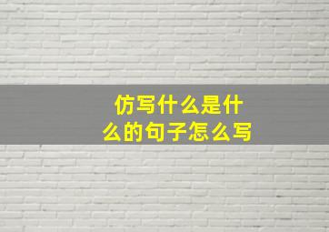 仿写什么是什么的句子怎么写