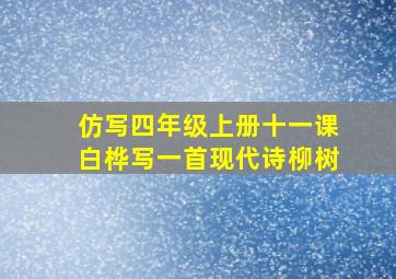 仿写四年级上册十一课白桦写一首现代诗柳树