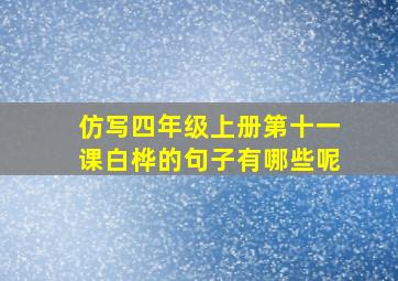 仿写四年级上册第十一课白桦的句子有哪些呢