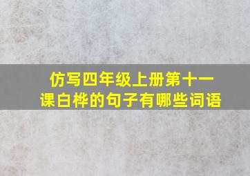 仿写四年级上册第十一课白桦的句子有哪些词语