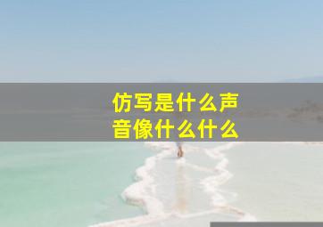 仿写是什么声音像什么什么