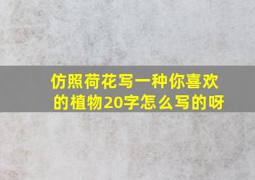 仿照荷花写一种你喜欢的植物20字怎么写的呀