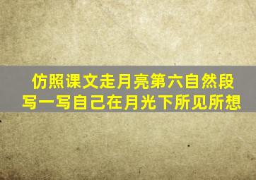 仿照课文走月亮第六自然段写一写自己在月光下所见所想