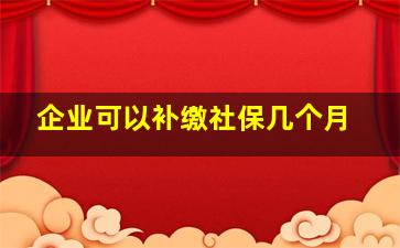 企业可以补缴社保几个月