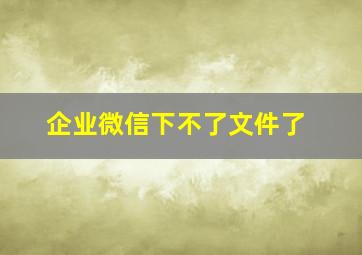 企业微信下不了文件了