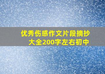 优秀伤感作文片段摘抄大全200字左右初中