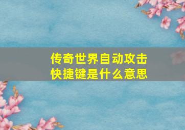 传奇世界自动攻击快捷键是什么意思