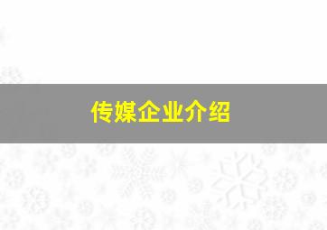 传媒企业介绍