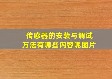 传感器的安装与调试方法有哪些内容呢图片