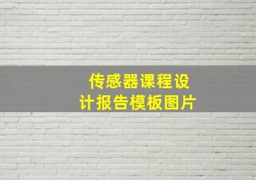 传感器课程设计报告模板图片