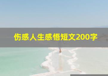 伤感人生感悟短文200字