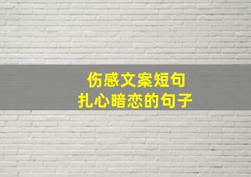 伤感文案短句扎心暗恋的句子