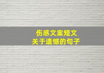 伤感文案短文关于遗憾的句子