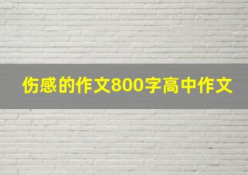 伤感的作文800字高中作文