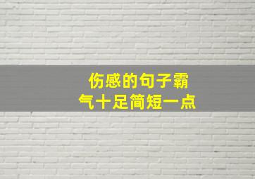 伤感的句子霸气十足简短一点