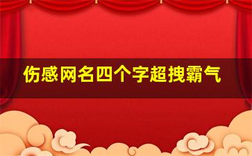 伤感网名四个字超拽霸气